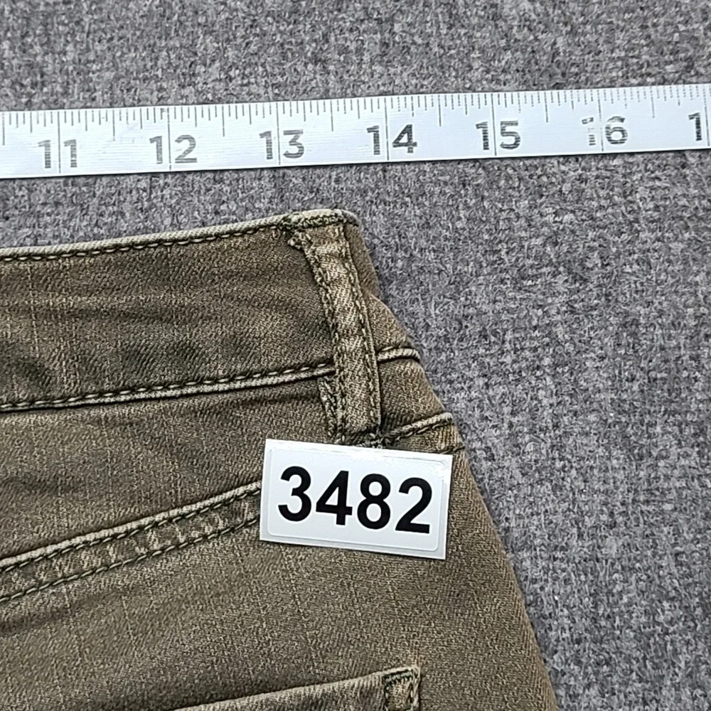 Refuge Denim Shorts Women‎ 2 Olive Green Excellent Frayed Raw Hem Low Rise